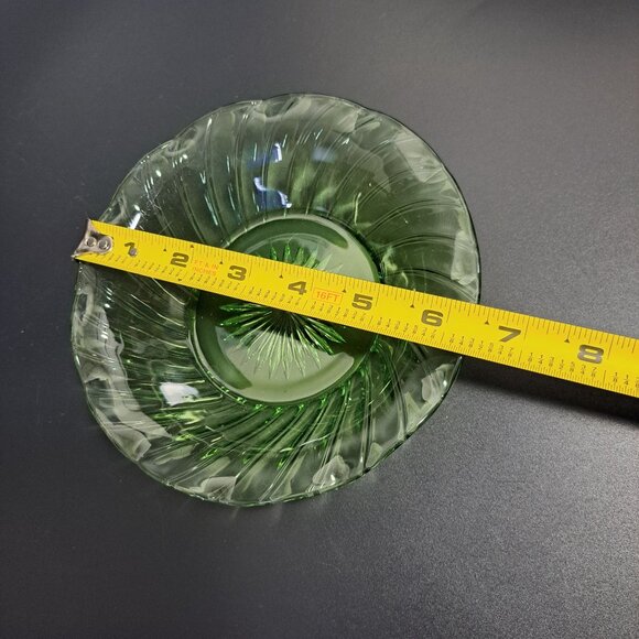 Heisey Moongleam Marcel Wave Swirl Green Bowl Vintage - Picture 8 of 8